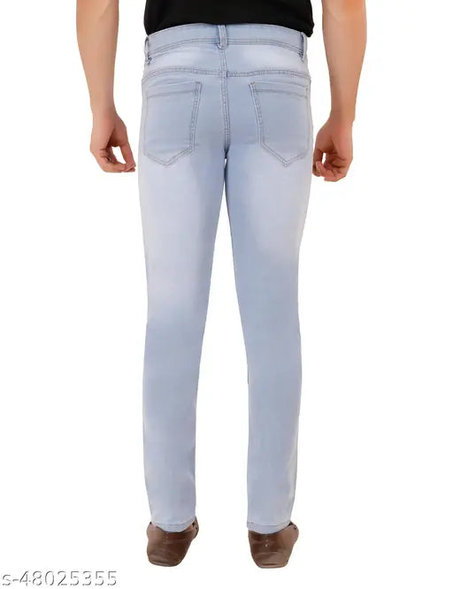 SS Creation slim fit men's denim jeans, dyed/washed, available in sizes 32 (waist 32in, length 40in), 34 (waist 34in, length 40in), 36 (waist 36in, length 40in) - Made in India