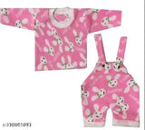 Woolen printed dungaree suits for kids winter wear, warm and stylish in size 0-3 months, made in India