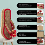 Red Jute and Black Belly Knot women's slippers - Spoiltbrat combo offer, fashionable footwear for office, party wear, or daily use. Patent leather, slip-on design, flexible sole with good grip. Made in India