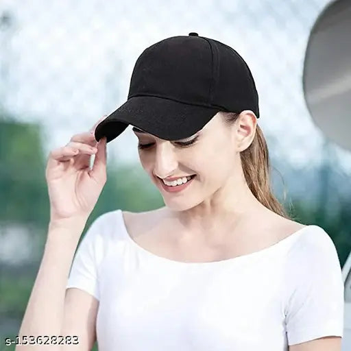 Black cotton baseball cap