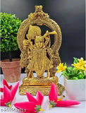 Metal Shri Nath Ji Idol, 8cm x 13cm x 23cm, Gold-plated Kirshna Statue for Vastu, Home, Temple, Office gifting purpose