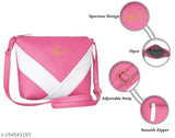 A new design affordable crossbody sling bag with a pink shoulder strap