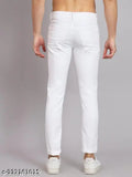 Comfits white cotton blend jeans, solid net, men's wear, size 26, 32, 34, 36