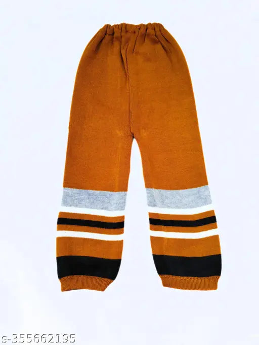 Mustard striped wool sweater for boys (ages 6 months to 5 years), cozy and versatile design, India origin