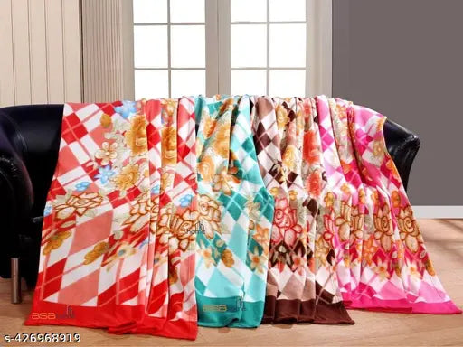 Fleece floral print mild winter and AC blankets, pack of 5 from SF Sakumbhari. Free-size (88x60 inches), soft and warm for home comfort