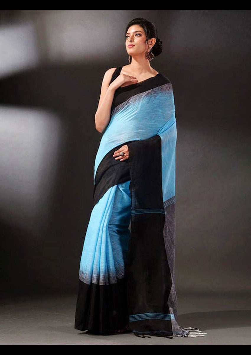 Linen saree with blowse - GillKart