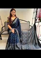 Linen Saree With Blouse By Sritija - GillKart