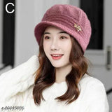 Pink wool winter hat, modern design, soft material