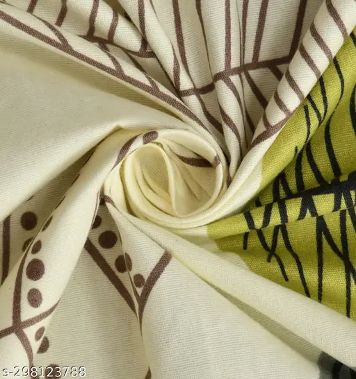 Comfortable cotton 3D printed two single bedsheets & pillow covers - botanical pattern, superfine quality, ideal for summer use in adults' bedroom