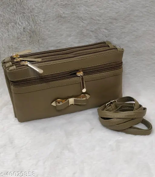 Brown leather woman's slingbag