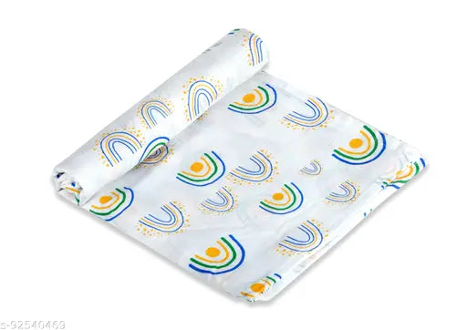 Organic cotton muslin swaddle set (Star-Plus-Fox-Rainbow), 4 pieces of 100cm x 100cm each, suitable for newborns - soft, breathable, and anti-allergic