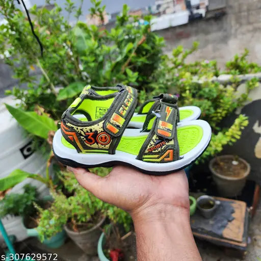 Colorful kids' casual sports sandals with Velcro straps and ankle support