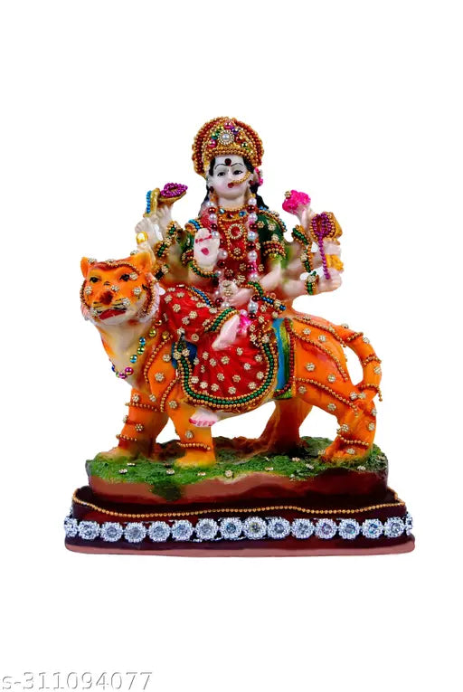 Durga Maa poly resin idol, 9cmx15cmx21cm, goddess Durga for home decor, Indian handcrafted devotional statue