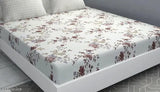 Dark-light floral supersoft 220tc King Elastic fitted Ishantex sheets & pillow covers for a summer double bed