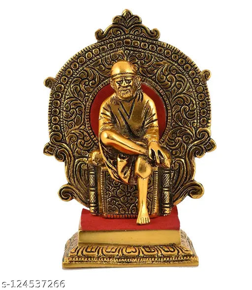 Sai Baba oxide metal idol for home decor (2.5" x 6.5" x 3.5"), perfect for Vastu and gift-giving occasions, made in India