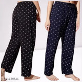 Cotton tie dye women's night loungewear set of 2, full-length pyjamas