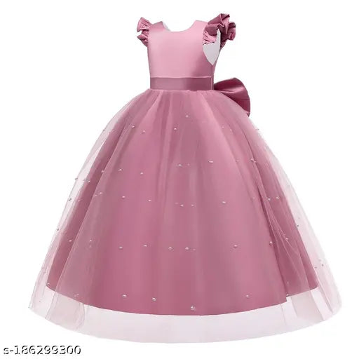 Embellished net maxi dress for kids girls, 11-12 years, Indian origin