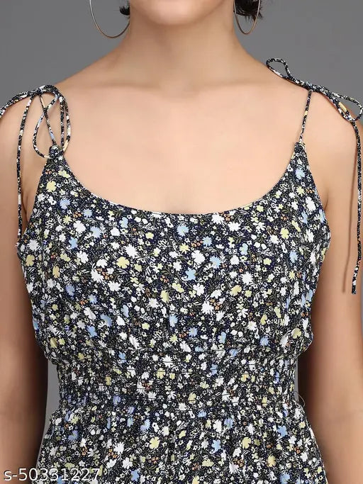 Multicolor floral viscose rayon jumpsuit, sleeveless, high-quality western style, Indian origin