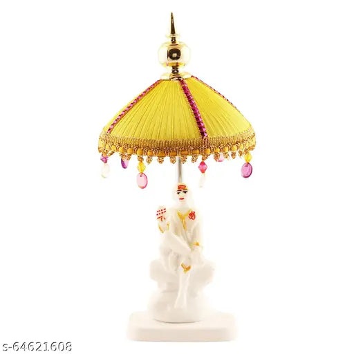 Marble & polyresin Sai Baba God Idol with chatri stand designs - Elegant, spiritual, car dashboard decor or office decor