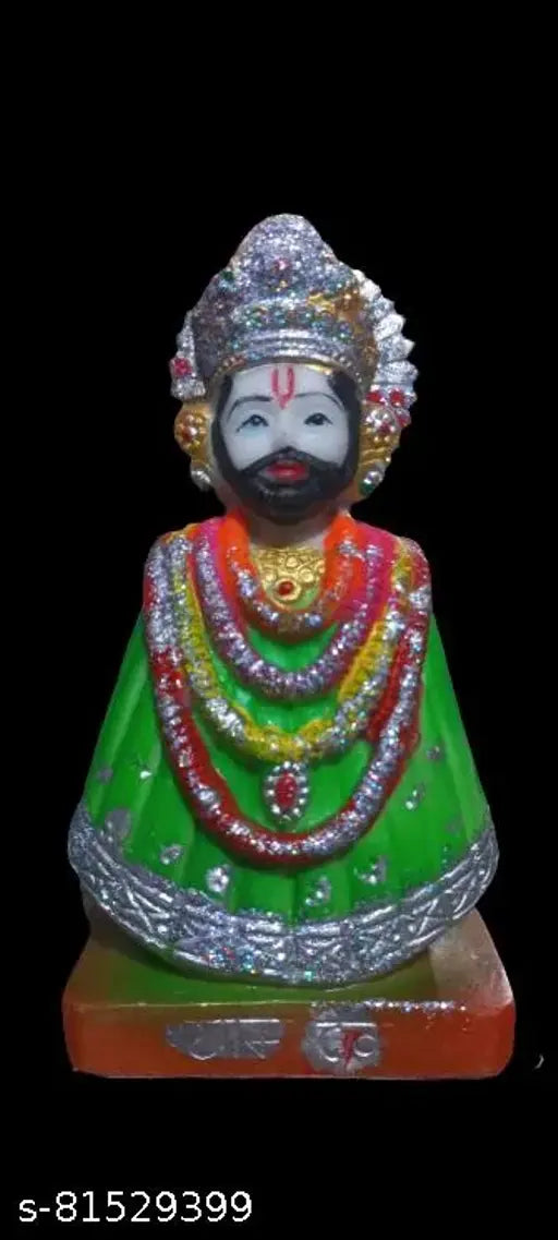Unbreakable plastic Khatu Shyam Ji couple figurines, lightweight and washable religious statue set