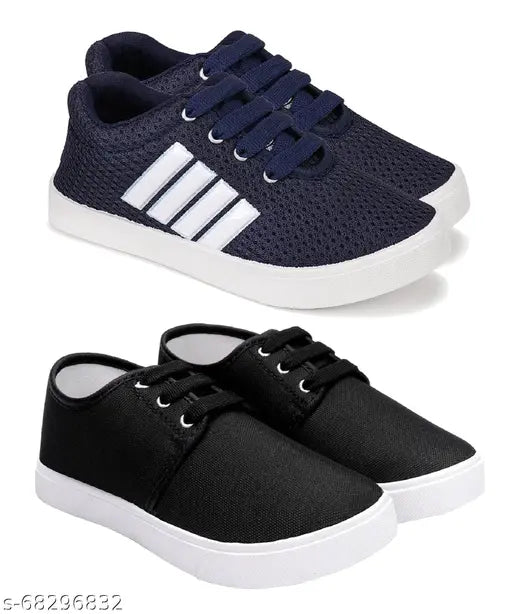 Multi-colored sports running shoes with velcro closure for boys