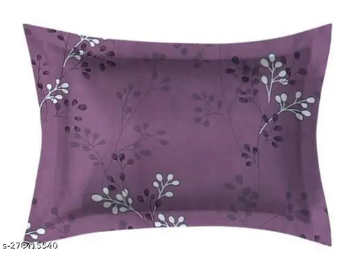 Glace cotton double king-size fitted bedsheet with elastic on corners, floral pattern, 2 pillow covers. Fresh bedroom decor accessory in 72x78 inches size