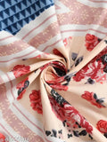 Pink floral print 280 TC Glace cotton Belvostum double bedsheet, includes one pillow cover
