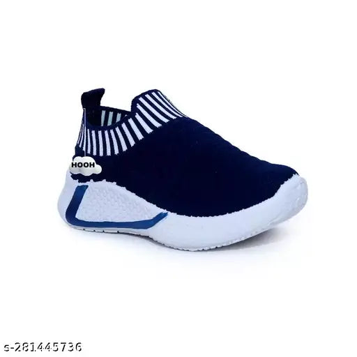 Stylish navyblue textured canvas casual shoes for boys and girls, durable, breathable, and comfortable with cushioned sole, suitable for daily use or parties. Easy to wash and available in multiple sizes including 18-21 Months to 4.5-5 Years. Indian origin