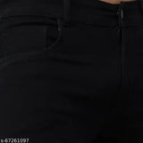 Stylish slim fit black denim jeans for men, abstract net pattern and versatile fit for college students or professionals. Size 28/30/32/34 inches (India origin)