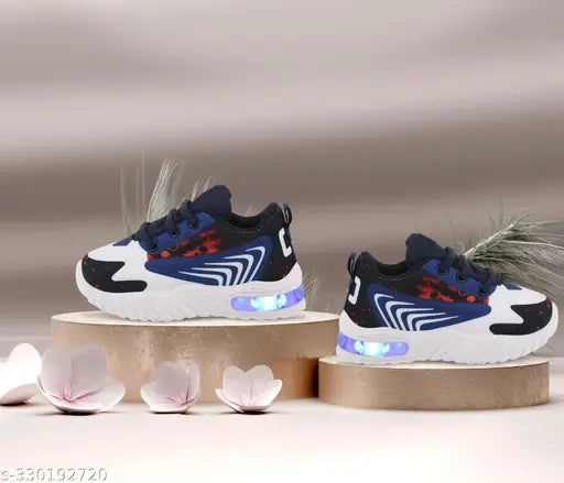 LED shoes with Velcro closure, suitable for kids and outdoor activities