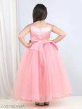 Dusty Rose embellished net party dress for girls, full length, 1-2 years size