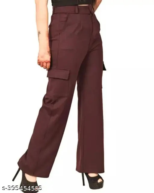 Trendy nylon designer women's pants, self-design net pattern, sizes: 26, 28, 30, 32 (India origin)