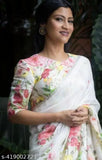 Saree, floral pattern, silk fabric, women's attire