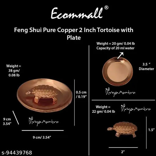 Copper tortoiseshell plate with a sun wall door hanging, showcasing as a Vastu Feng Shui decoration for home or office