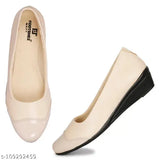 Synthetic leather women's and girls patent toe wedge heels, comfortable and fashionable lightweight bellies in various sizes (IND-3 to IND-9), Indian origin