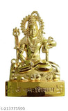 Golden brass Adi Shankara Lord Shiva idol, Indian Brass murti for temple, office, or car decor, size 12x6 cm