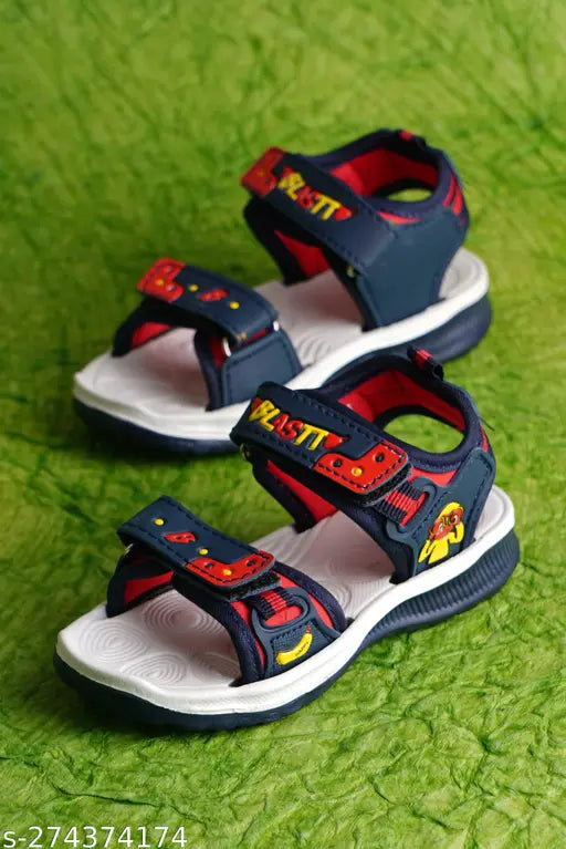 Blue, red, casual flat sandals for kids size 6-13