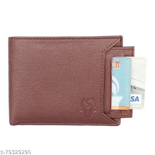 Multicolor faux leather men's wallet, detachable card holder with coin pocket, stylish design for modern use