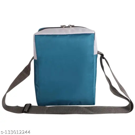 Green and white fabric shoulder sling bag