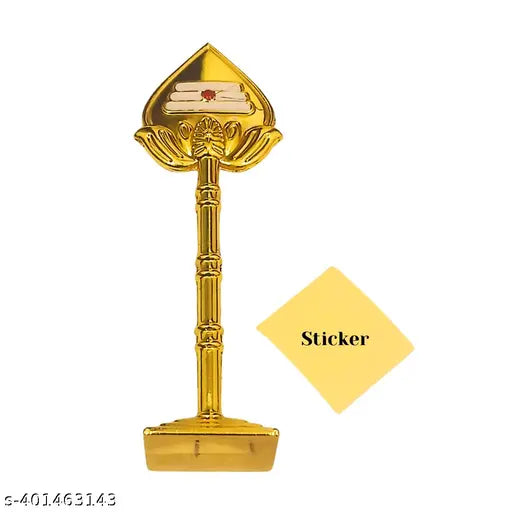 Golden 6-inch Murugan Vel Metal decor showpiece for pooja room, office, or car dashboard