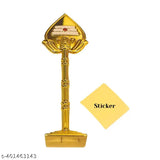 Golden 6-inch Murugan Vel Metal decor showpiece for pooja room, office, or car dashboard