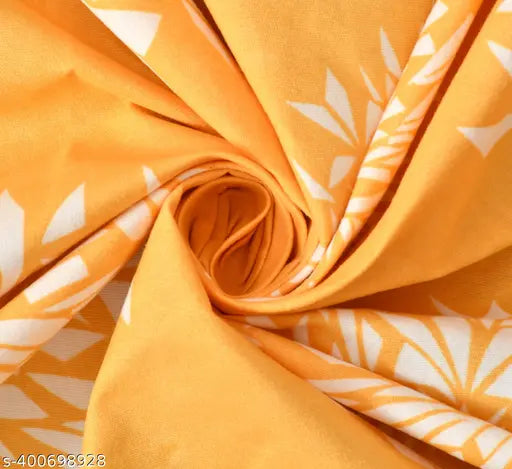 Yellow & white superfine microfiber floral print single bedsheet with pillow cover, ideal for summer, by HIDECOR