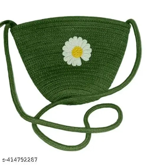 Green jute fabric handmade side shoulder small crossbody bag phone purse