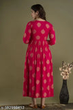 Pink maternity kurta with embroidered detailing