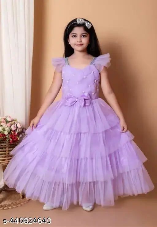 Purple chiffon maxifull dress with cap sleeves