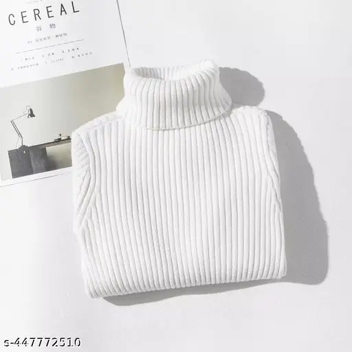 Highneck woolen striped sweater for kids, long sleeve and warm winter wear