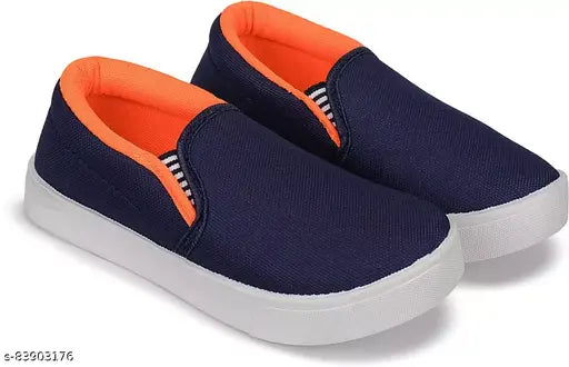 Blue, orange, and black sports shoes for children