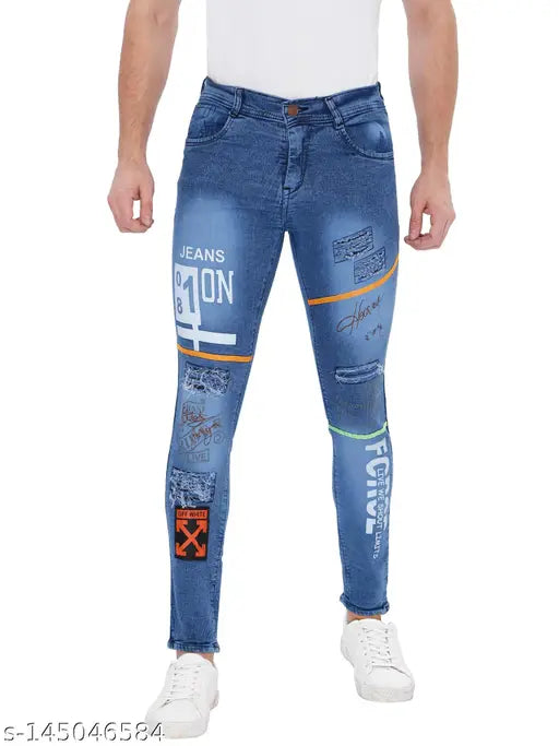 Light Blue Denim Solid Men's Jeans from Matelco - Perfect for everyday wear