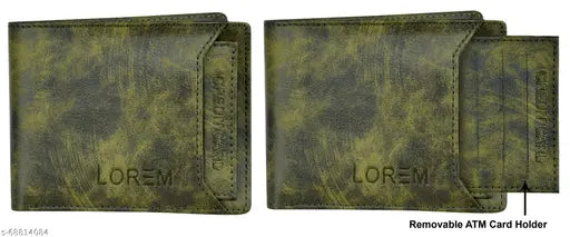 Brown leather men's wallet, solid pattern, 2 compartments, free size (L: 9cm, W: 10cm), made in India