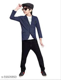 Boys fashionable jacket, blue blazer with black buttons